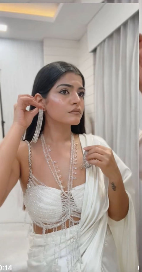 Crystal Blouse With Saree